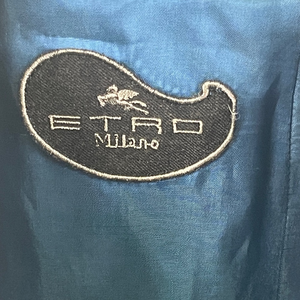 Etro Patterned Tailored Blazer Jacket Lined Silve… - image 5